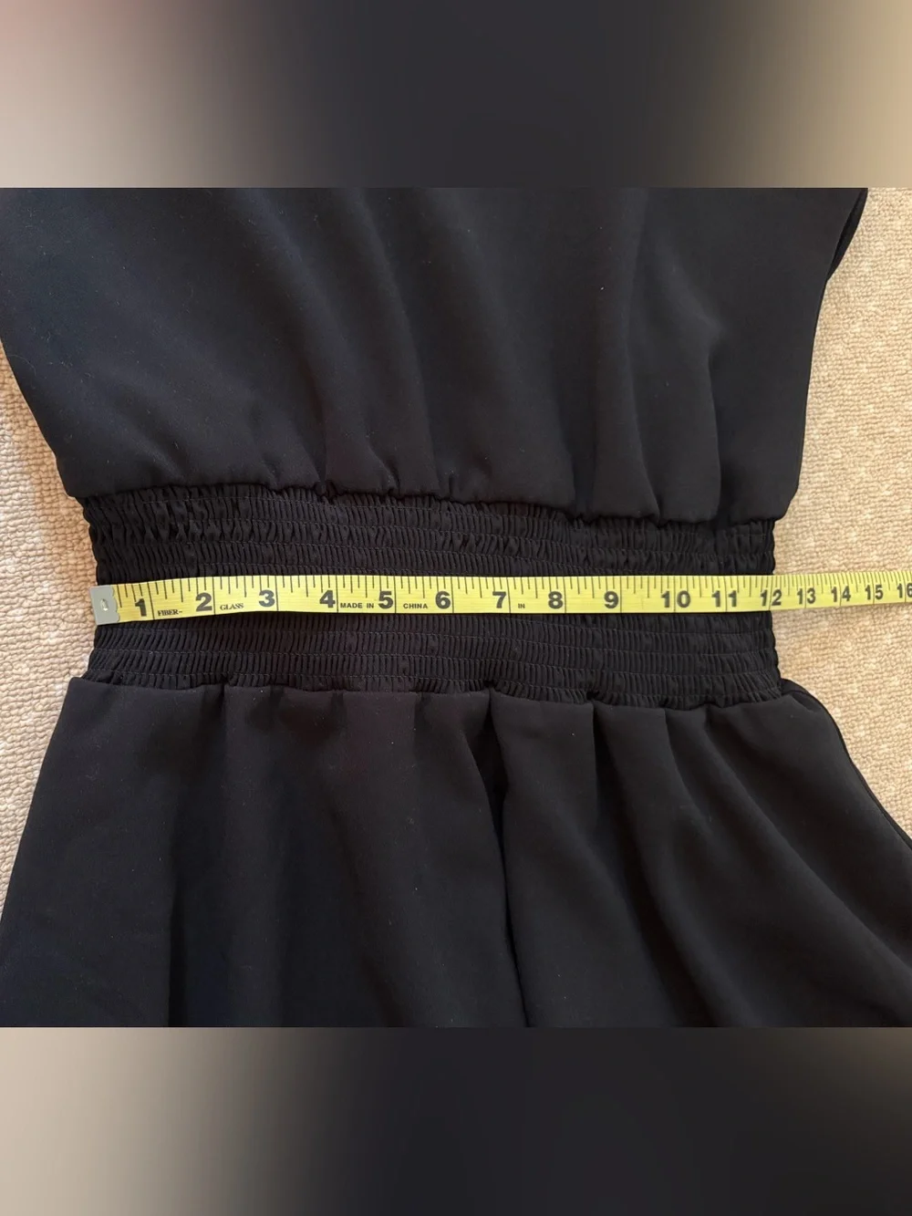 Habitual Black Smocked-Waist dress, Size 16
